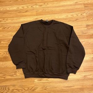 Gildan Brown plain crewneck sweatshirt
